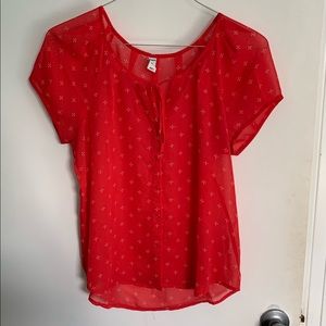 Old Navy Short Sleeve Sheer Blouse